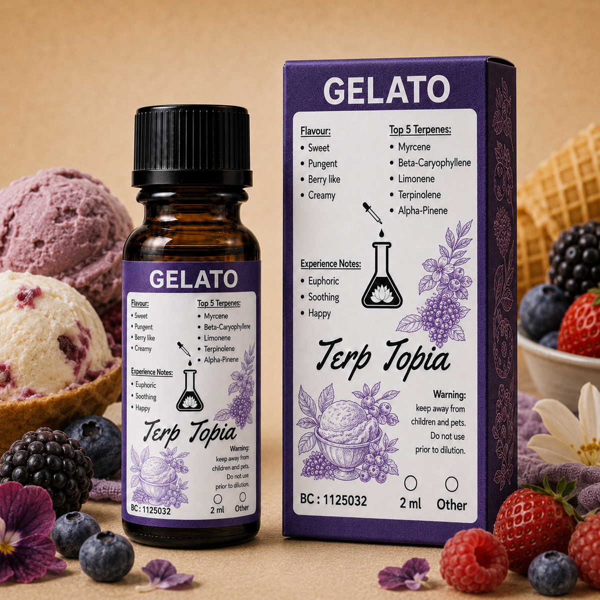 Gelato strain-specific terpenes